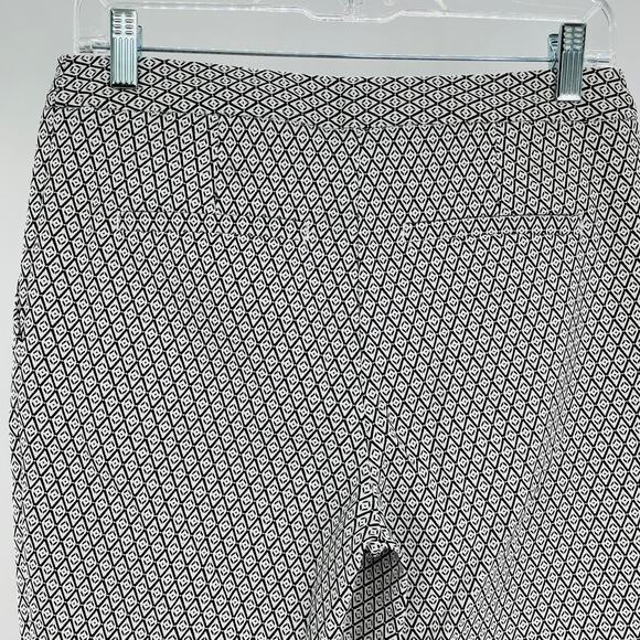 MARIO SERRANI ITALY Black White Jacquard Stretch Knit Straight Leg Pants 6 - Picture 5 of 8